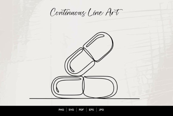 A Practical Look at the Pills Line Art Illustration for Embroidery