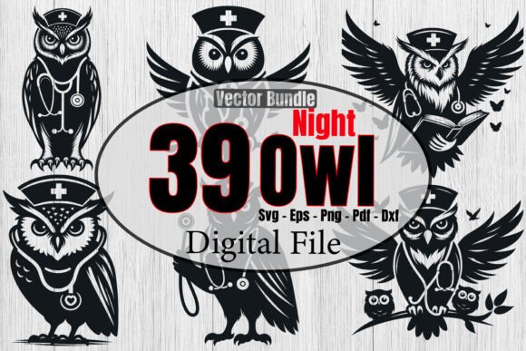 Funny Owl Night Shift Nurse Svg Bundle